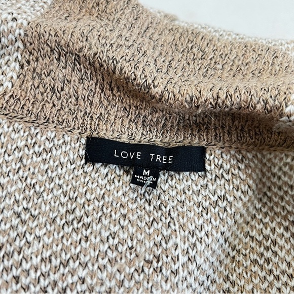 Open Front Sweater Vest Size Medium Plaid Checks Khaki/Cream Beige Cable Knit - Picture 9 of 9